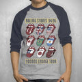 ROLLING STONES - VOODOO LOUNGE HEATHER RAGLAN NAVY SLEEVES