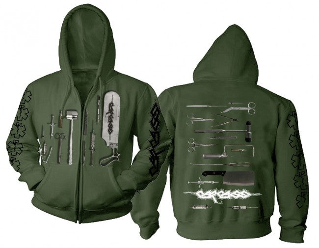 CARCASS - Tools Logo Olive Zip Hoodie