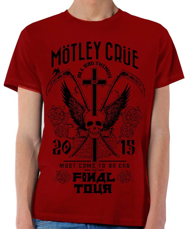 MOTLEY CRUE -  Final Tour Tattoo Slim Fit Red - Camisetas