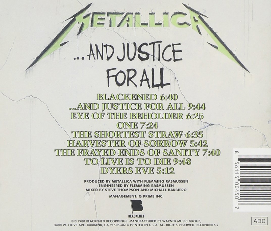 METALLICA - ...And Justice for All - CD