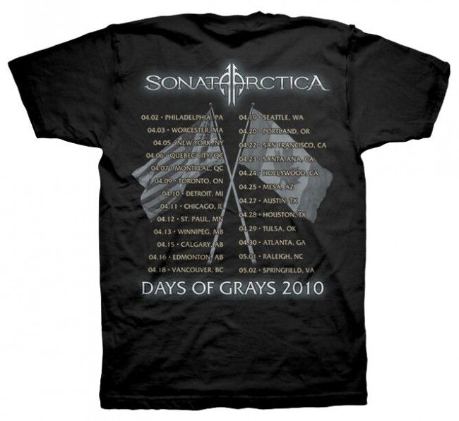 SONATA ARCTICA Last Amazing Grays 2010 Tour Camiseta